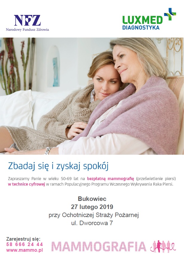 Bezpłatna mammografia-plakat