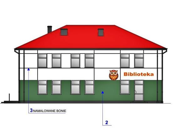 Elewacja gminnej biblioteki i siedziby OSP Bukowiec będzie jak nowa
