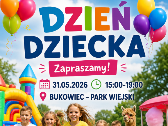 Dzień Dziecka w Bukowcu - plakat