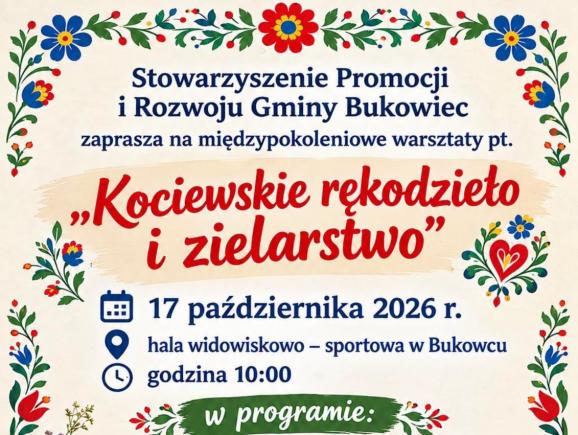 Warsztaty Kociewskie rękodzieło i zielarstwo - plakat