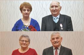 Dwie pary z gminy Bukowiec uhonorowane z okazji 50-lecia pożycia małżeńskiego