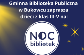 Noc Bibliotek w Bukowcu - plakat