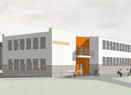 Wizualizacja planowanej rozbudowy szkoły podstawowej w Przysiersku
