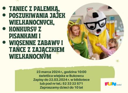 Spotkanie z wielkanocnym zajączkiem w Bukowcu - plakat