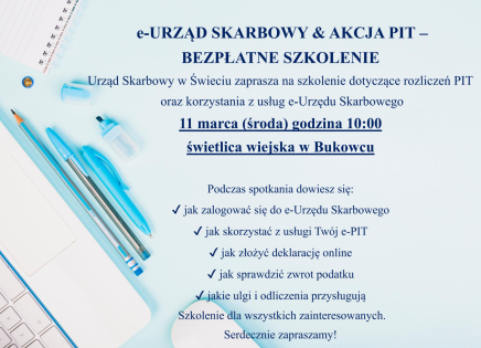 e-Urząd skarbowy & akcja PIT – bezpłatne szkolenia