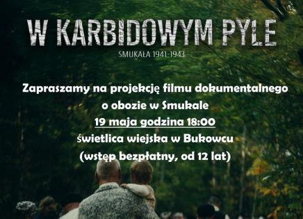 Projekcja filmu dokumentalnego o obozie w Smukale - plakat
